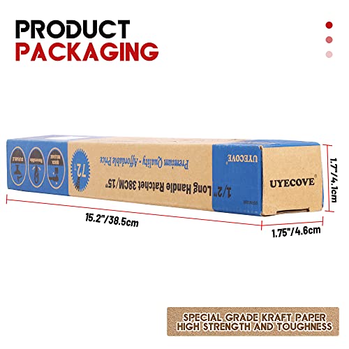 Uyecove 1/2-Inch Drive Ratchet Wrench, 1/2 Ratchet Wrench, Socket Wrench, 72-Tooth、Quick-Release Reversible Cr-Mo Head, Chrome Steel Made - 15''38Cm #TOP3