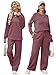 OFEEFAN Two Piece Outfits for Women Casual Fall Long Sleeve Lounge Sets Winter Fashion Wide Leg Loungewear Airport Sweatsuit Vacation Track Suit Women's Side Slit Cruise Resort Wear Red L