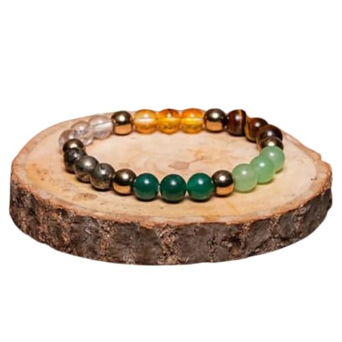 Image of Stone Bracelet for Men & Women | Natural Crystal for Wealth | Protection | Confidence & Success | Adjustable Healing Bracelet for Meditation | Reiki & Spiritual Energy