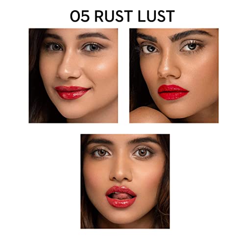 Image of SUGAR Cosmetics - Smudge Me Not - Lip Duo - 05 Rust Lust (Red Terracotta) - 3.5 ml - 2-in-1 Duo Liquid Lipstick with Matte Finish and Moisturizing Gloss