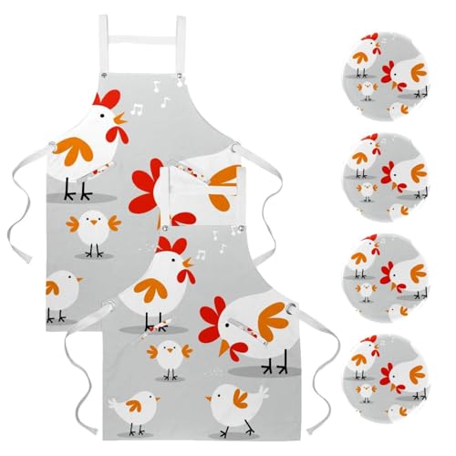 Tablier de cuisine pour restaurant lot de 2 avec broches