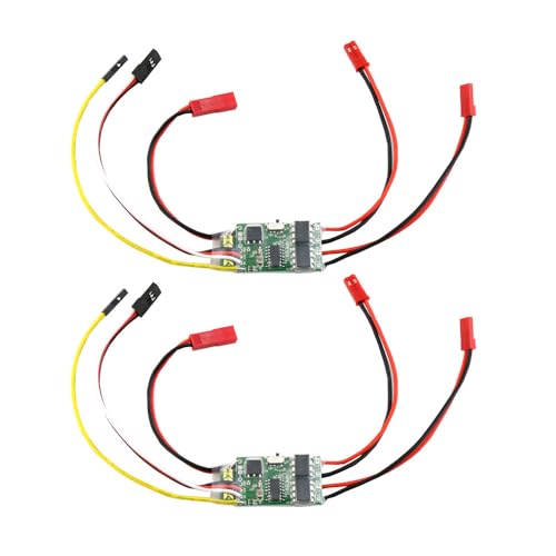 2Sets Dual Way 5A ESC Speed Control, Bidirectional Brushed ESC 2S-3S for RC Boat Tank Vehicle...