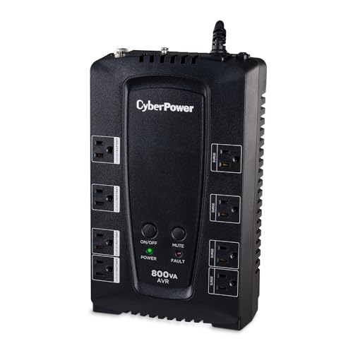 CyberPower CP800AVR AVR UPS Battery Backup and Surge Protector, 800VA/450W, 8 Outlets, Compact, UL Certified - image 2