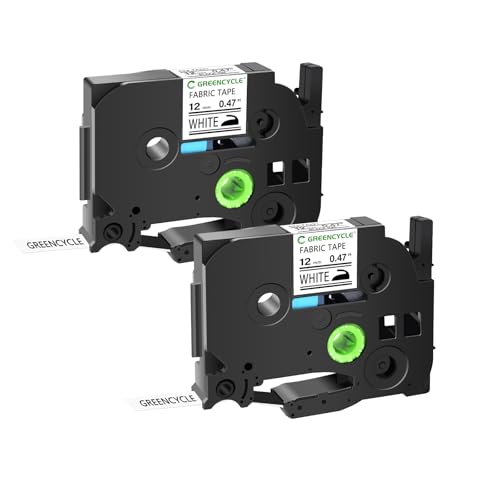 Ruban thermocollant coton noir sur blanc 12mm résistant aux lavages fréquents