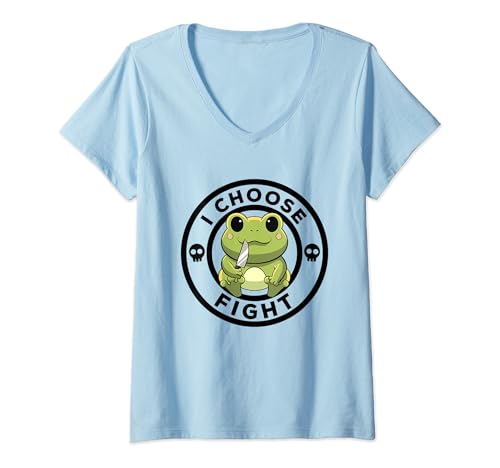 Donna Ho scelto Fight Frog Lover Cute Frog Whisperer Funny Frog Maglietta con Collo a V