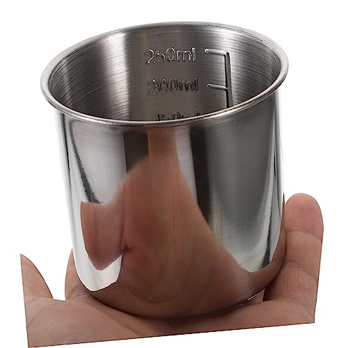 Luxshiny 2 Pçs Recipientes De Aço Inoxidável Recipiente De Metal Copos Medidores De Aço Inoxidável R