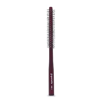 Spornette Mini Styler Boar Bristle .75 inch Round Brush for Blowouts, Volume, Styling, Finishing, Curling & Setting Short, Curly, Wavy, Straight, Thick, Normal or Thin Hair on Men & Women