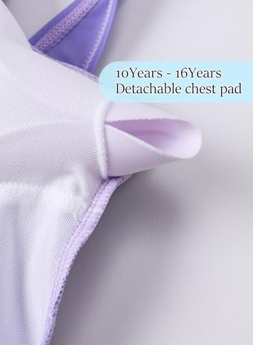 Image of One Piece Swimsuit for Girls 6-16 Years with Removable Chest Pad Quick Dry & Stretchy for Swim Team Beach