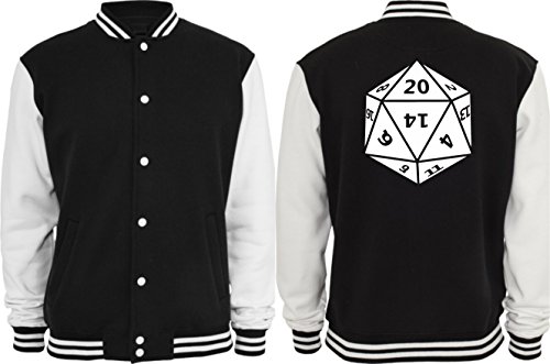 Chaqueta universitaria 20 Sided Dice combate el frío en salas de juegos de mesa de fantasía L