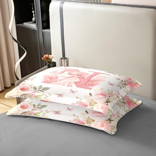 Housse de couette fée florale romantique coton lettre N - 6