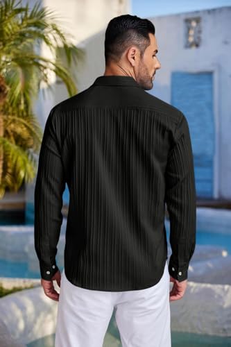 Image of ROYALSCOUT Men's Popcorn Full Sleeves Casual Shirt | Men Stylish Regular Fit | Button-Down Stylish Shirt for Party & Casual Wear