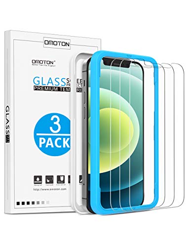 OMOTON Tempered Glass Screen Protector Compatible with Apple iPhone 12 / 12 Pro / 11 / XR, 6.1 inch [3 Pack]
