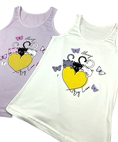 ® 5 Pack Girls Cotton Undershirts Underwear Tank Top 2-15 Years4
