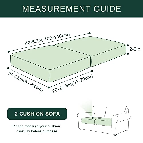 Image of CHUN YI Stretch Couch Cushion Cover, Fitted Loveseat Sofa Chair Seat Slipcover Furniture Protector, Checks Spandex Jacquard Fabric(2,Dark Blue), 2