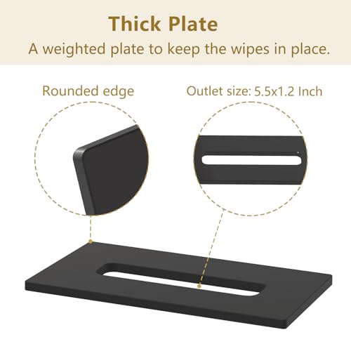 Wipes Holder Container Refillable, Acrylic Dispenser Box for Disposable Wipes, Rectangle Disposable Face Towels, Black by DELIPPLY - Image 3