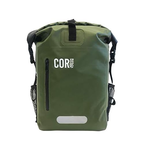 COR Surf Waterproof Heavy Duty Backpack And Dry Backpack (Green, 25L)
