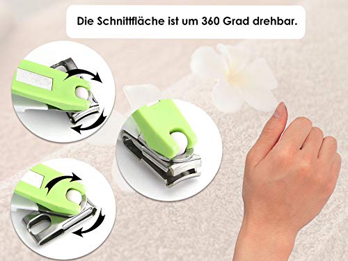 Nagelknipser Nagelschere Maniküre Pediküre Knipser mit Scharfem und Glattem Schnitt - 360 Grad Drehbar – Fußpflege… – Bild 5