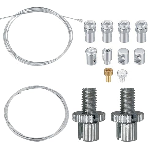 Juhuifu - 14 PCS Universal Cable Repair Kit, Universal Motorcycle Emergency Throttle Clutch Cable Repair Tool Kit-2 Throttle Cables with 10 Fixing Screws Universal Parts and 2 Throttle Cable Adjustment Screws