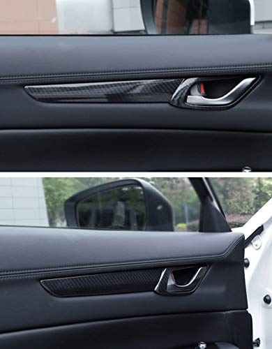 Kadore For Mazda Cx5 Cx-5 2017-2021 2022 2023 Carbon Fiber Style Interior Door Handle Bowls Frame Cover Trim 4-Pc #TOP1