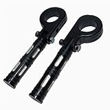 Beautyexpectly Foot Pegs Mount Clamp Black Motorcycle 1.5" 1 1/2" 38mm Motorcycle Engine Highway Gua