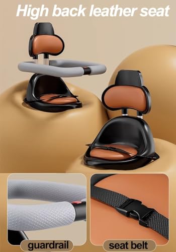 Kinderwagen für Kleinkinder mit Verdeck und Scheinwerfer,Sitz mit hoher Rückenlehne,Geländer und Sicherheitsgurt,Dreirad mit Schwenksitz,Kinder-Dreirad 2–6 Jahre,Titanräder,doppelte Hinterradbremse – Bild 5