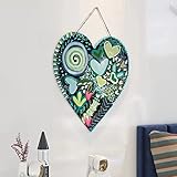 FKKA Front Porch Decor Farmhouse, Happy Tree Wall Art, Metal Heart Wall Decor for Bedroom, Easy Hang