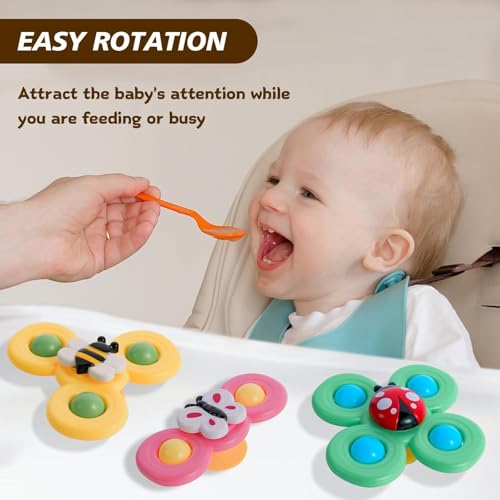 Image of Toy Imagine Insect-Themed Suction Spinner Toys for Babies & Toddlers - Fidget Toys for Kids 0 to 5 Years - Travel-Friendly Baby Toys (Insect-Themed-2)