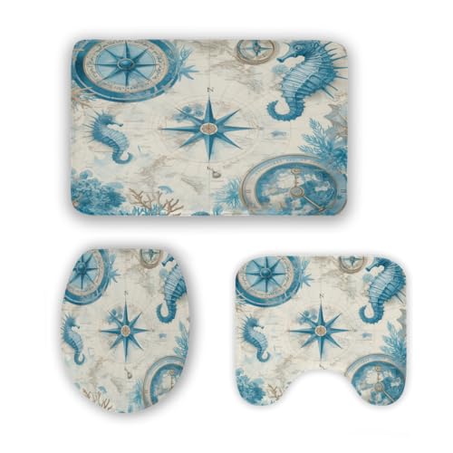 Alfombrillas de baño antideslizantes temáticas de océano para decorar un aseo infantil 4
