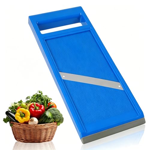 Mandolina manual azul para vegetales 27.4cm miniatura 1