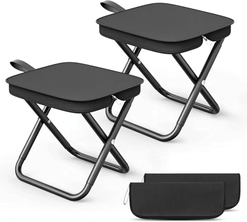 YelaJoy 2pcs Portable Folding Stool, Small Portable Stool fo...
