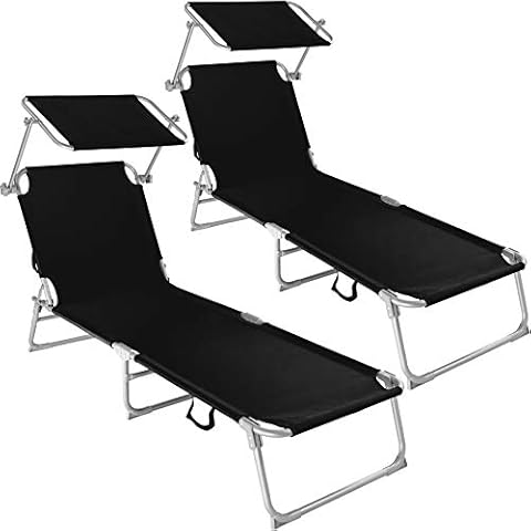TecTake Cama Hamaca Tumbona Plegable con Parasol Cover