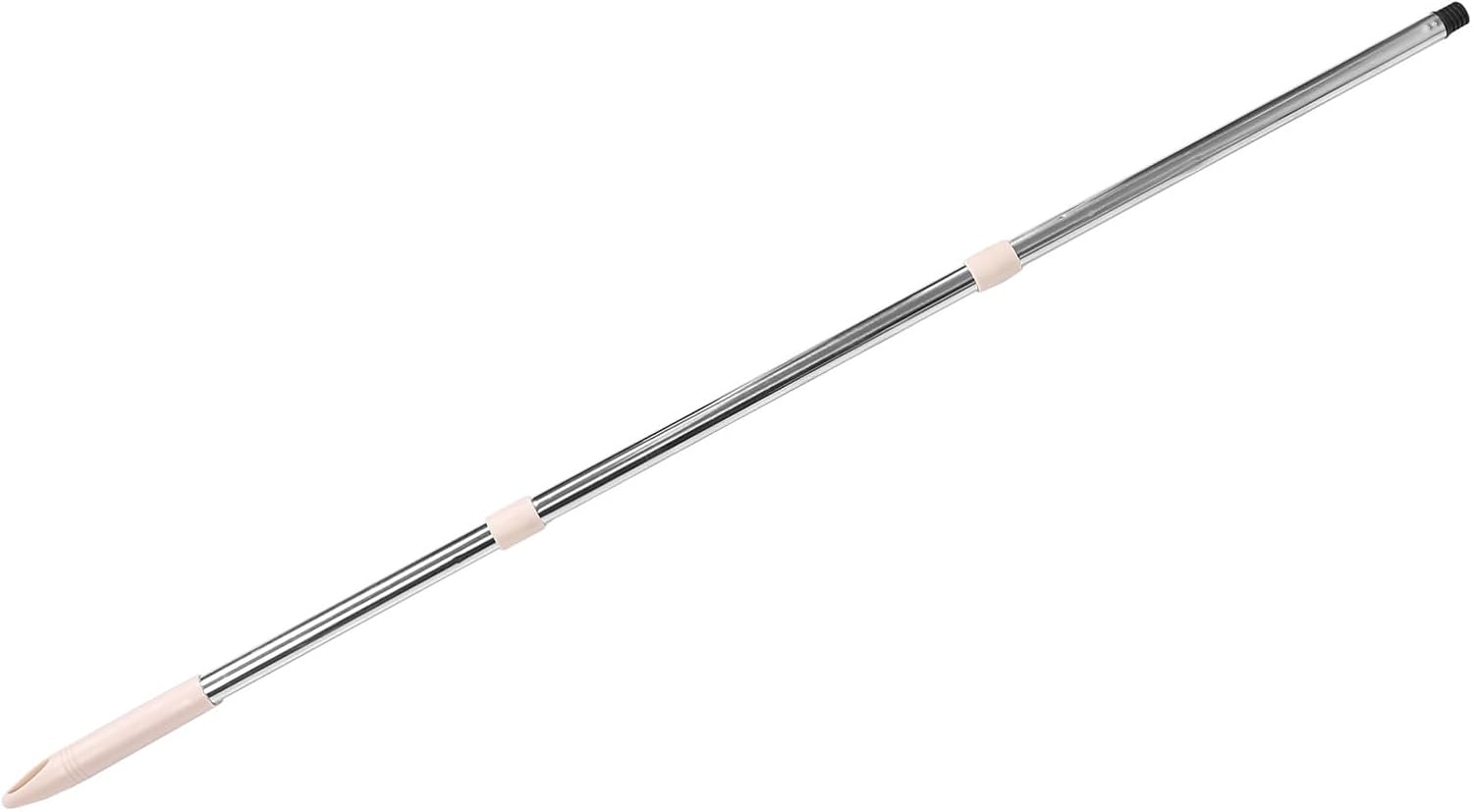 Heavy Duty Stainless Steel Mop Handle with Universal American German Italian Threaded Sections, Protective Cover, Commercial Cleaning Replacement Pole for Household and Industrial