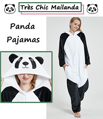 Très Chic Mailanda Panda Cosplay Pajamas Adult Unisex Onesies Animal Sleepwear Halloween Costume #TOP2