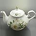 Jomop Ceramic Tea Pot Floral Design White 3-4 Cups 850 ml (Green)