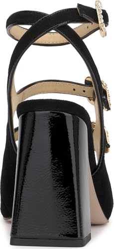 Jessica Simpson Lymen Strappy Embellished Buckle Pump, Black, 123