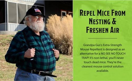 Grandpa Gus's Mouse Repellent Pouches Natural Peppermint Oil Mice Rodent Trap Alternative, 10 Pk