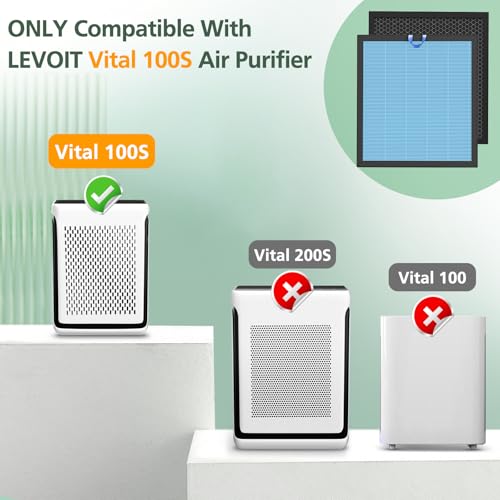Vital 100S Smoke Remover Replacement Filter for LEVOIT Vital 100S and Vital 100S-P Air Purifier, HEPA and High-Efficiency Activated Carbon Filter, Vital 100S-RF-SR