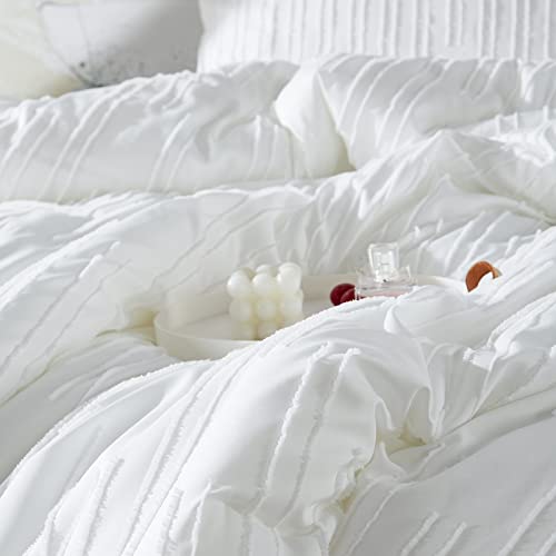 Ikawaapurry Tufted Queen Size Comforter Set For Queen Bed Farmhouse Boho Bedding Comforter Sets Fluffy Lightweight Flowers Plants All Season 3 Pieces Comforter Queen #TOP4