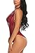 ADOME Women One Piece Lingerie Lace Teddy V Neck Bodysuits Halter Babydoll, Style 1-dark Red, X-Large