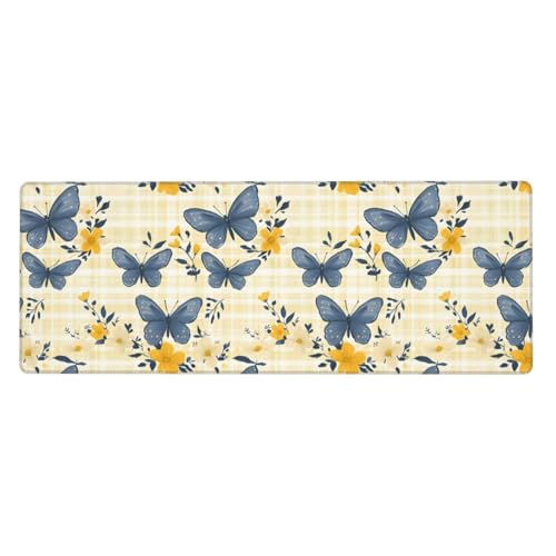 Tapis de souris de jeu papillon grand format antidérapant pour bureau