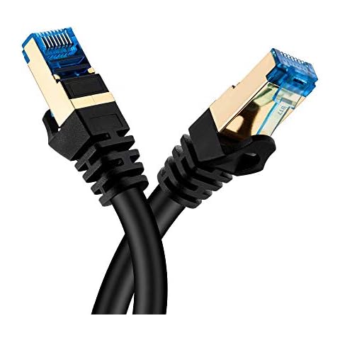 Hftywy Outdoor ethernet Cable 65 ft ethernet Cable Double Shielded SSTP 10Gbps 600MHz 26AWG Heavy-Duty Ethernet Patch Cable for Modem Router LAN RJ45, UV/Water Proof, Direct Burial Cover