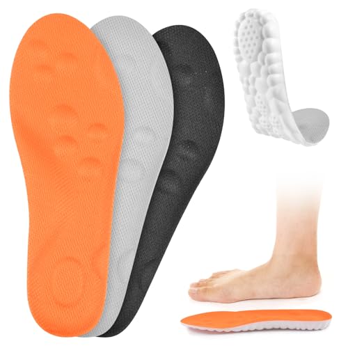 3 pares de plantillas ortopédicas, plantillas ortopédicas para espolón calcáneo, plantillas ortopédicas para hombre y mujer, transpirables y alivian el dolor de pies, ideal para senderismo, correr,