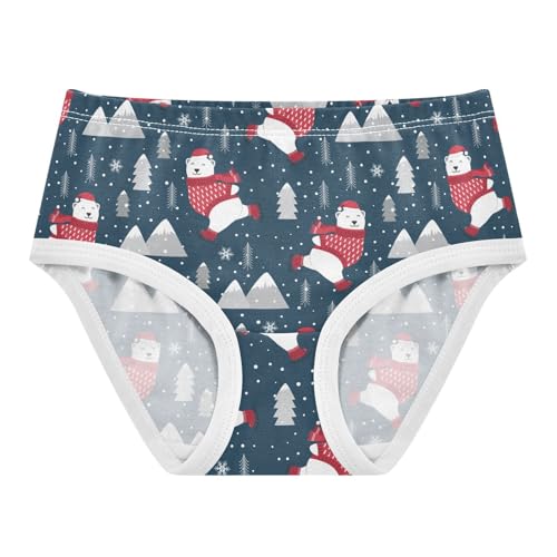 Little Girls' Soft Cotton Underwear Kids Breathable Comfort Polar Bear Panties Briefs Toddler