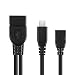 Produktbild conecto CC20119 USB-OTG Adapter-Kabel, Micro-USB 2.0-Stecker auf USB-Buchse Typ A + Strom-Anschluss (1 Stück), 0,20m