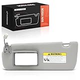 A-Premium Driver Left Side Sun Visor Compatible with Hyundai Sonata 2005 2006 2007 2008 2009 2010 - with Sunroof, with Sliding Sun Visor Extension, with Vanity Mirror, with Vanity Light, Gray Color