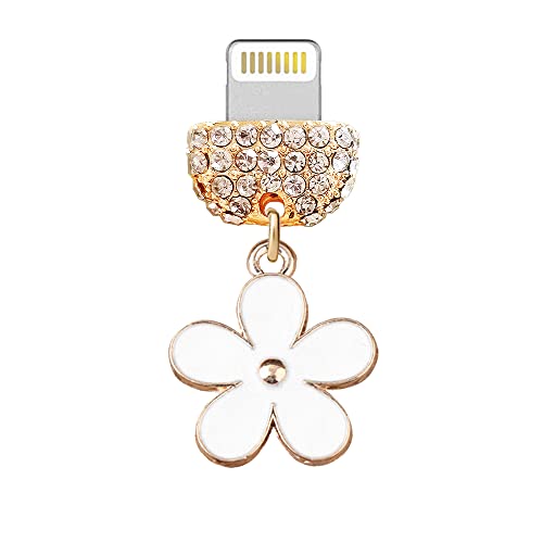 Breloque en cristal blanc pour port de charge iPhone 13 12 11 XS MAX XR X