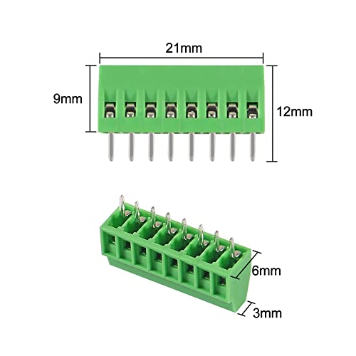 Diann 10Pcs Pcb Connectors 8Pin 2.54Mm 0.1" Pitch Screw Terminal Block Connector 150V 6A Pcb Terminal Block Connector For 26-18Awg Cable #TOP1