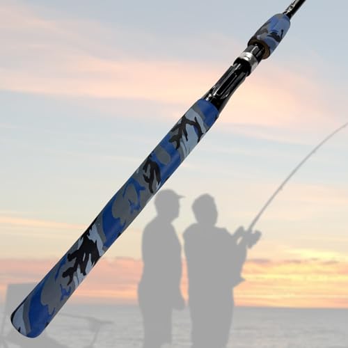 Tube rétractable bleu camouflage 35mm pour guidon de moto et grip de badminton