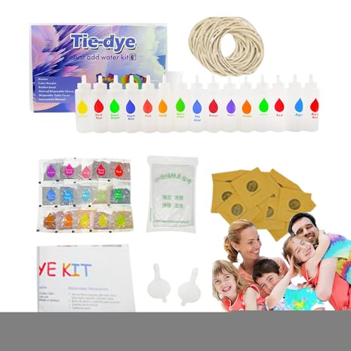 Tie-Dye Tinte DIY Kit para Adultos, Juegos de Colores Textiles para Ropa, Bolsas y Accesorios – Kit Creativo para Manualidades, Escuela o Proyectos al Aire Libre | Diseño Textil Fácil