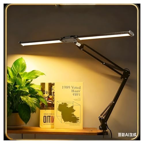 Lampe de bureau LED noire avec pince et bras pivotant - 3